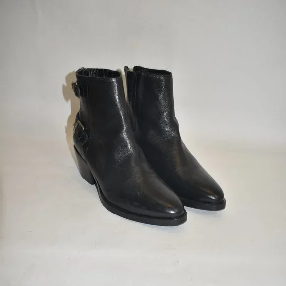 All Saints Women's Sloan Bootie Black Leather Size 39 EU 9 US